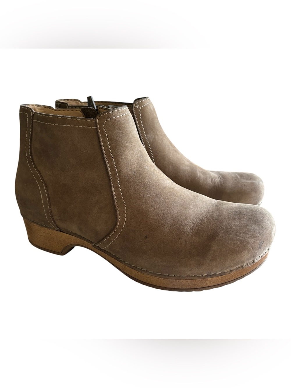 DANSKO Women's Tan Nubuck Leather 'Barbara' Ankle Boots Size 40 US 9.5/10